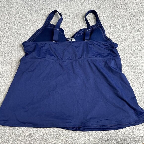 Lands End Tankini Top Deep Sea Navy Blue Size 22W Underwire - Picture 2 of 8